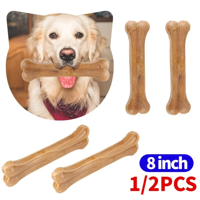 8 Inch Cowhide Bone Non-Toxic Creative Teeth Clean Stick Anti-bite Leather Chew Bone for Small Medium Large Dog